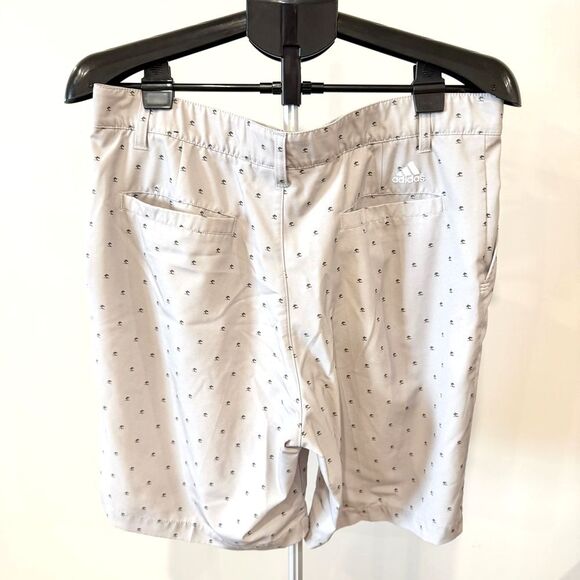 Adidas Men's Golf Shorts Size 34 Light Gray Tree Pattern Flat Front Performance - Picture 5 of 9